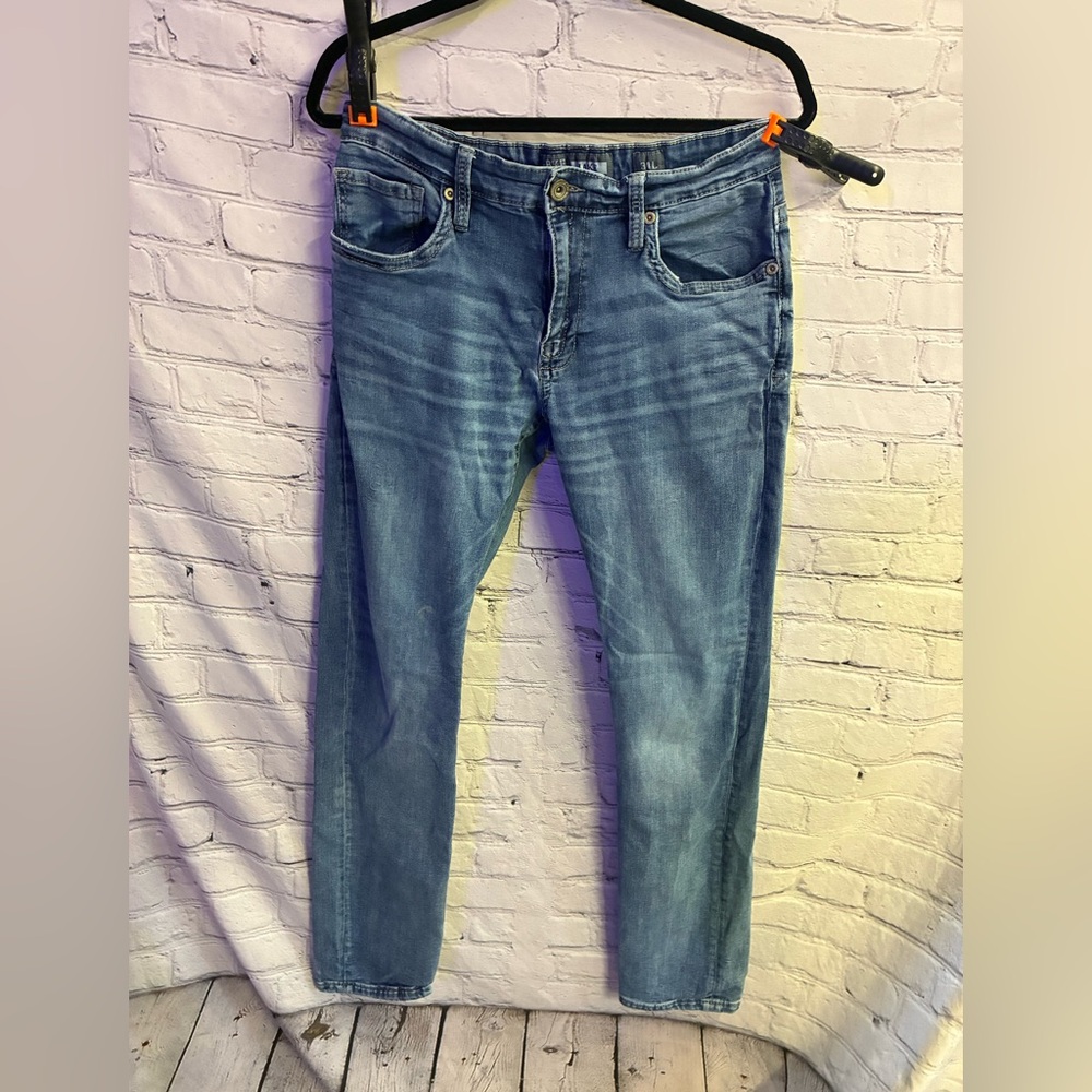 BKE Men’s Jake Straight Leg Denim Stretch Jeans Blue Medium Wash Casual Size 34L